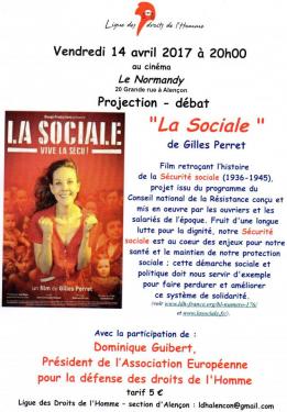 Alpes mancelles activités présente La ligue des droits de l'Homme présente le film "la Sociale" le 2017-04-14 18:00:00